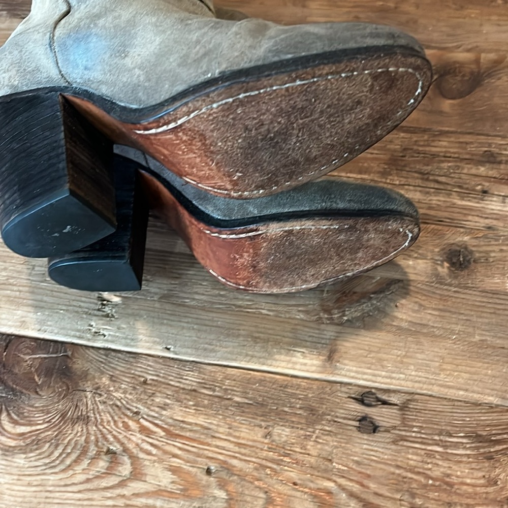 Rag & Bone Newbury Distressed Olive Green Suede Ankle Boot - Picture 5 of 8